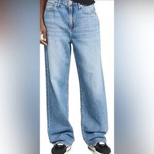 Rag & Bone Logan Mid Rise Featherweight Wide-Leg Jeans in Audrey Sz 26